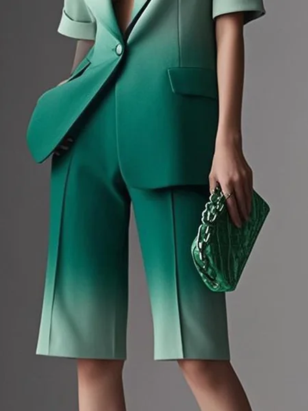 

Urban Ombre Printing Straight Fifth Pants, Green, Shorts