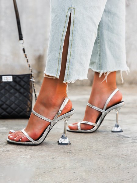 

Summer Urban Strappy Sandals, Silver, Sandals