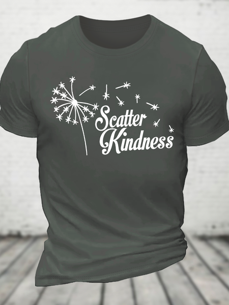 

Scatter Kindness Wildflowers Cotton T-Shirt, Deep gray, T-shirts