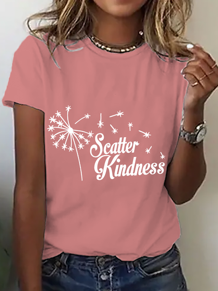 

Scatter Kindness Wildflowers Cotton T-Shirt, Orange pink, T-shirts