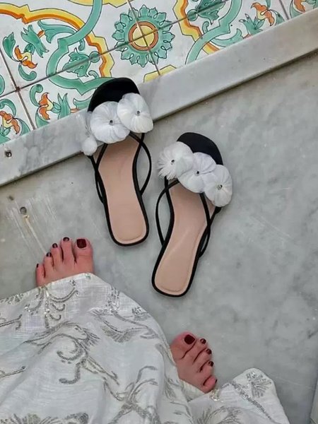 Summer Vacation Pu Flip-Flops, As picture, Slippers