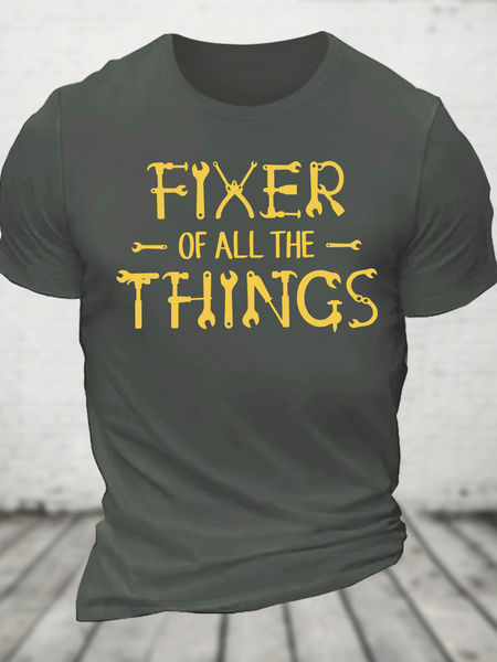 

Fixer Of Things Cotton T-Shirt, Deep gray, T-shirts