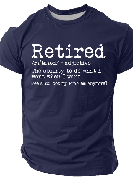 Fun Retirement Programming Cotton T-Shirt, Navyblue, T-shirts