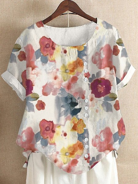 Elegant Cotton Blouse, As picture, Blouses & Shirts