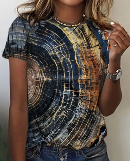 

Vintage Print T-Shirt, Blue, T-shirts