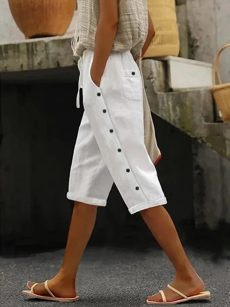 

Women's H-Line Straight Pants Daily Going Out Pants White Casual Printing Plain Summer Pants, Pants