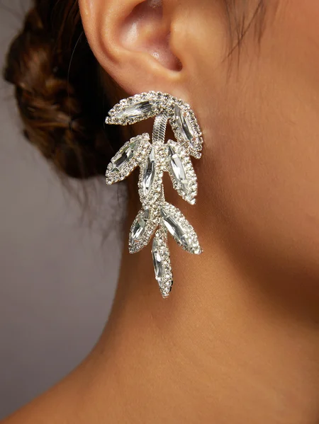 

Elegant Together Crystal Plain Dangle, Silver, Earrings