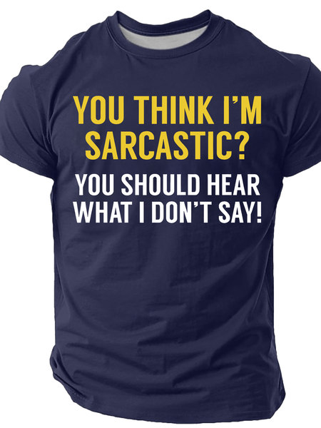 

Sarcastic Cotton T-Shirt, Navyblue, T-shirts