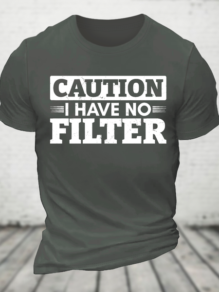 

Caution I Have No Filter Cotton T-Shirt, Deep gray, T-shirts