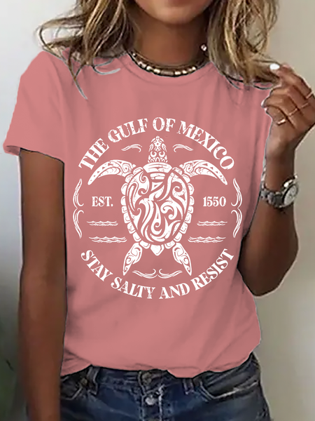 

Gulf Of Mexico Cotton T-Shirt, Orange pink, T-shirts