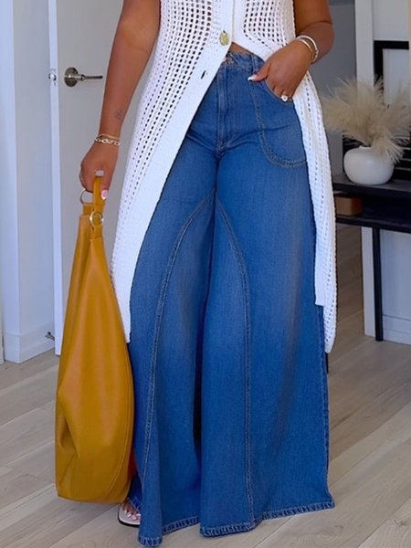

Denim Urban Wide leg Jeans, Blue, Jeans