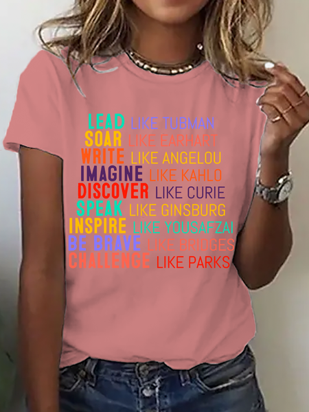 

Celebrating Strong Women Cotton T-Shirt, Orange pink, T-shirts