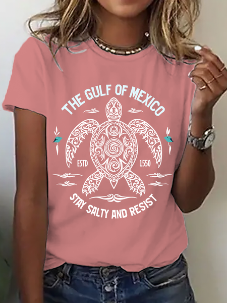 

Gulf Of Mexico Cotton T-Shirt, Orange pink, T-shirts