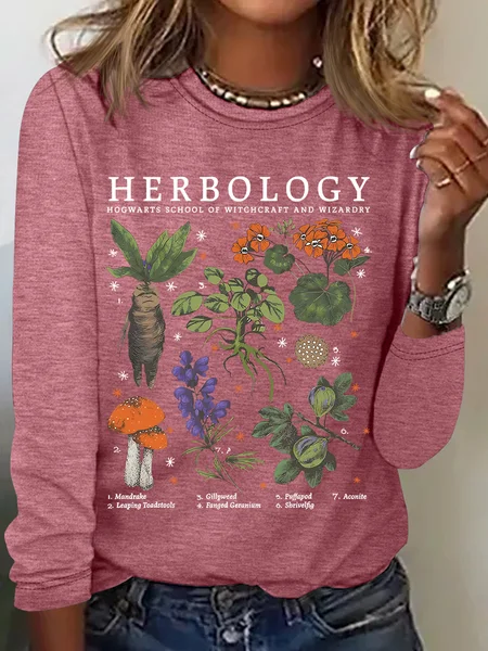 

Herbology Plant Lover Casual Long Sleeve Shirt, Watermelon, Long sleeves