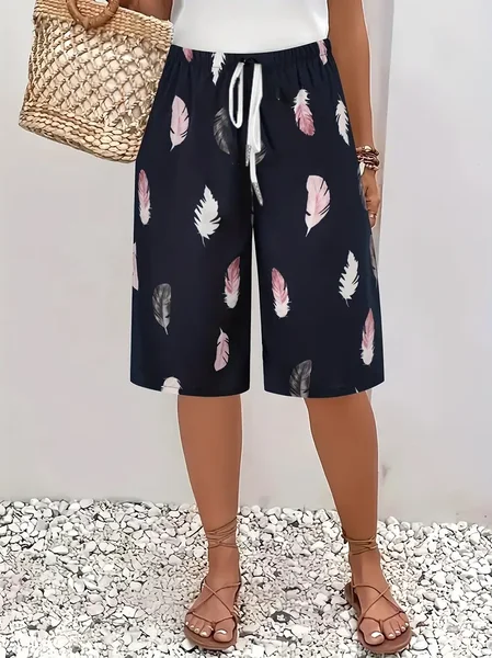 

Women Feather Fifth Pants Pant Casual Summer Trousers, Black, Pants