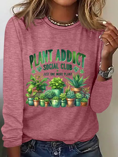 

Plant Addict Social Club Casual Long Sleeve Shirt, Watermelon, Long sleeves