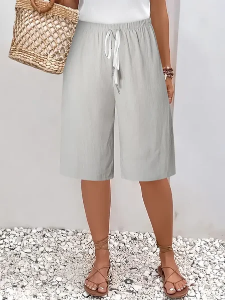 

Women's Spring And Summer Casual Straight-Leg Trousers With Straps, Gray, Pants