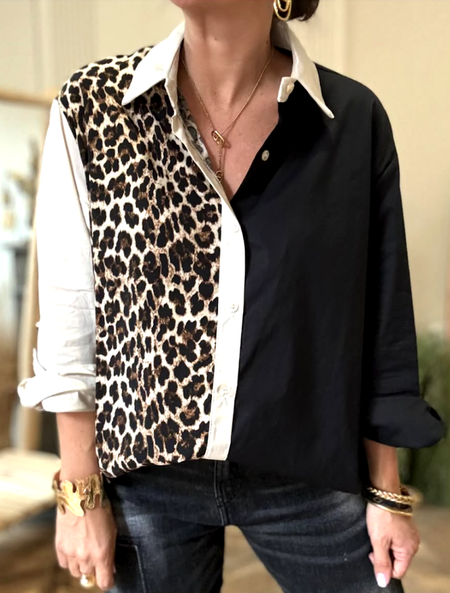 

Shirt Collar Long Sleeve Contrast Stitching Regular Micro-Elasticity Regular Fit Shirt For Women, Apricot, Shirts