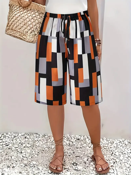

Women Geometric Fifth Pants Pant Casual Summer Trousers, As picture, Pants