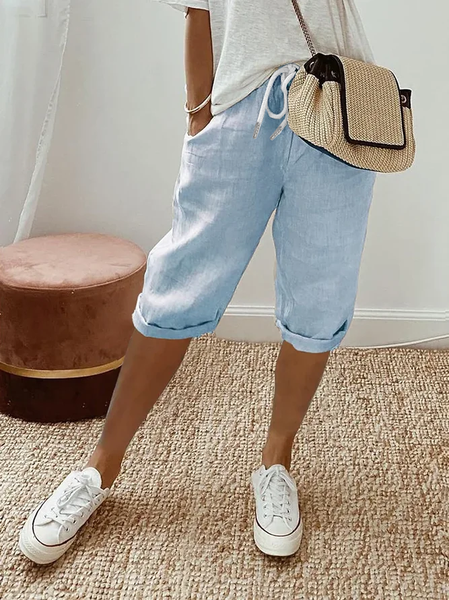 

Women's H-Line Straight Pants Daily Going Out Pants White Casual Printing Plain Summer Pants, Blue, Pants