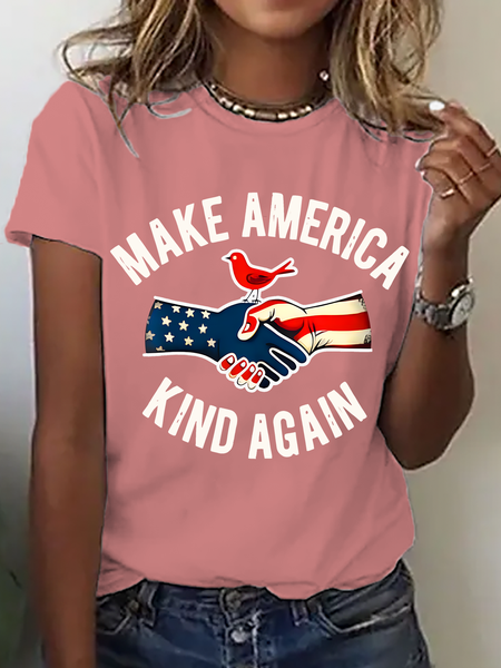 

Women Text Letters Short Sleeve Tee T-shirt Crew Neck Casual Summer Top, Orange pink, T-Shirts