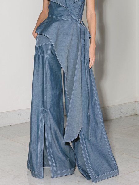 

Loose Urban Denim Plain Jeans, Blue, Jeans
