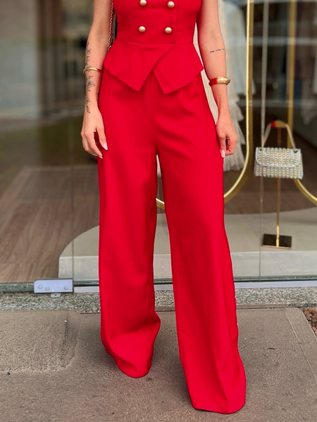 

Urban Plain Fashion Pants, Red, Pants