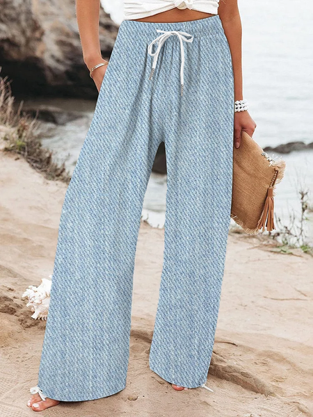 

Women's H-Line Baggy Pants Daily Going Out Pants Blue Casual Printing Faux Denim Print Graphic Spring/Fall Pants, Pants