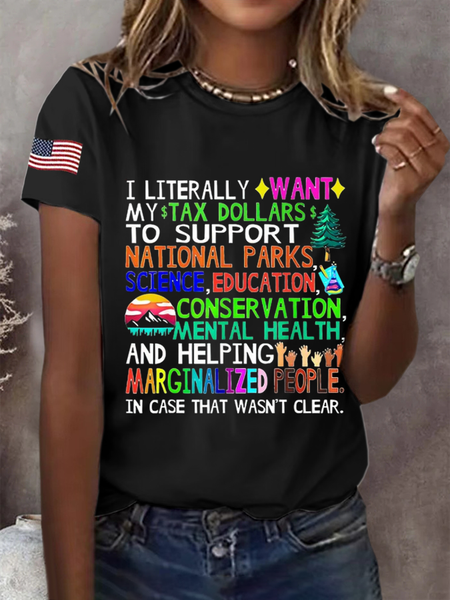

Women Text Letters Short Sleeve Tee T-shirt Crew Neck Printing Casual Summer Top, Black, T-Shirts