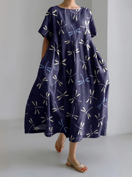 

Women Animal Crew Neck Short Sleeve Comfy Casual Maxi Dress, As picture, Dresses