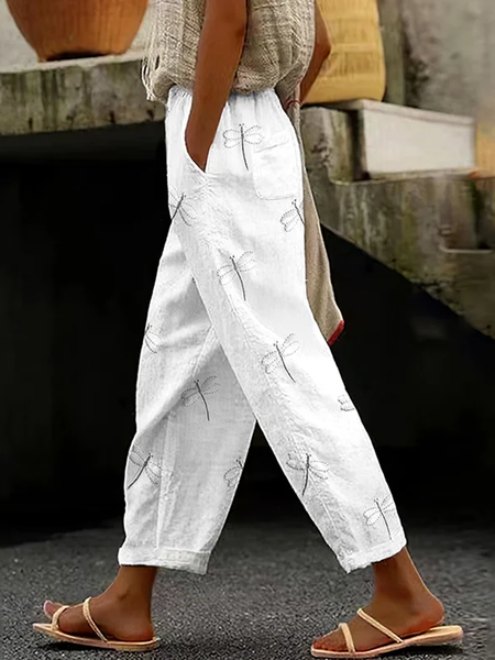

Dragonfly Casual Regular Fit Pants, White, Pants