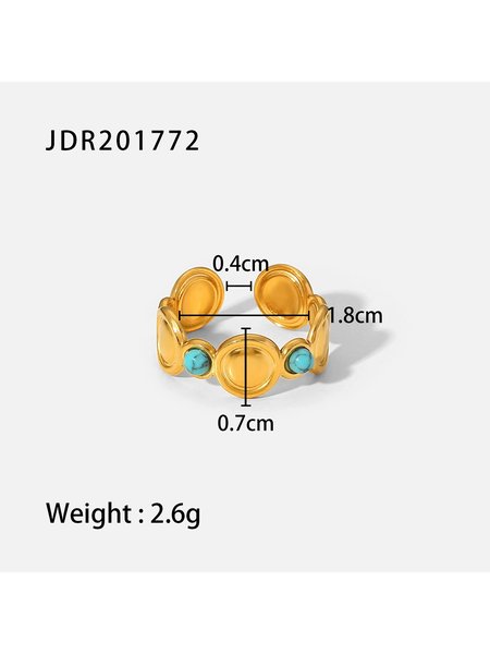 

Gemstone 18k Gold Plated Ring, Golden, Accessories