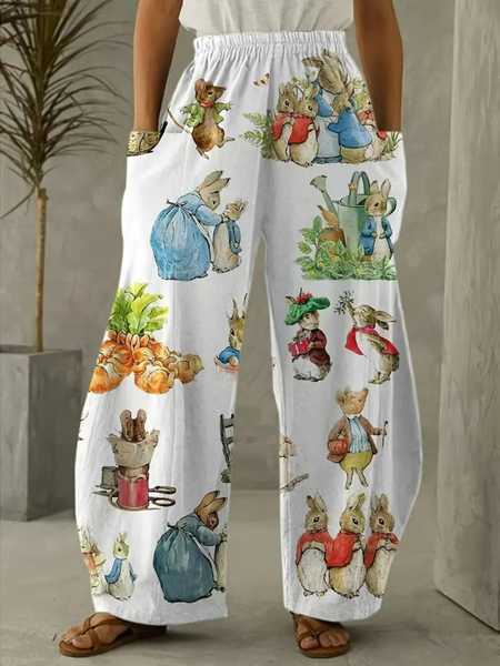 

Casual Easter (rabbit) Long Pant, White, Pants