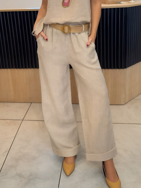 

Casual Plain Fashion Pants No Belt, As picture, Pants