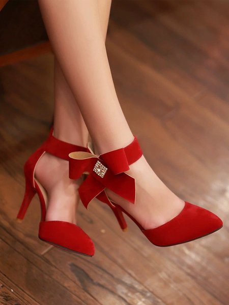 

Stiletto Heel Elegant All Season Flat, Red, Heels