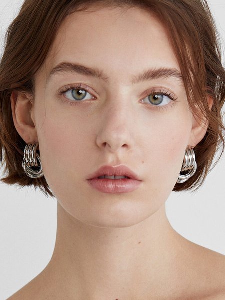 Urban Geometric Dangle, Silver, Earrings