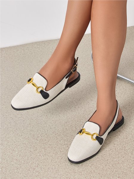 

Pu Elegant Loafers, Black-white, Loafers