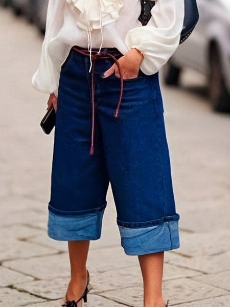 

Denim Plain Casual Jeans, Denim blue, Jeans