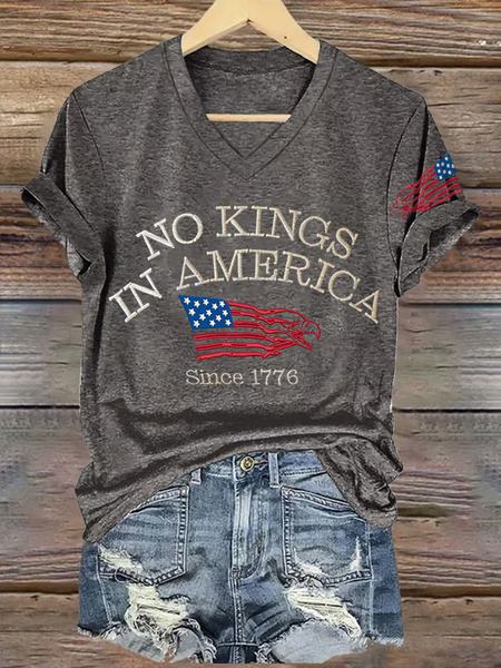 

Casual Deer V Neck Short Sleeve T-shirt, Gray, T-shirts