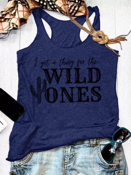 

Women Sleeveless Tank Top Camisole Summer Wild West U-Neck Holiday Casual Top, Navyblue, Tanks & Camis