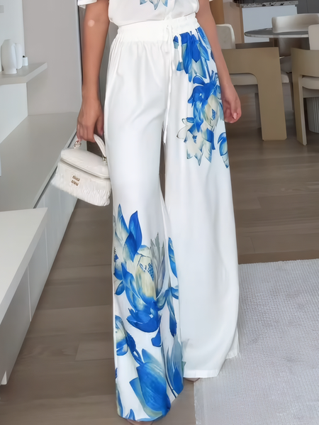 

Vacation Floral Printing Fashion Pants, As picture, Pants