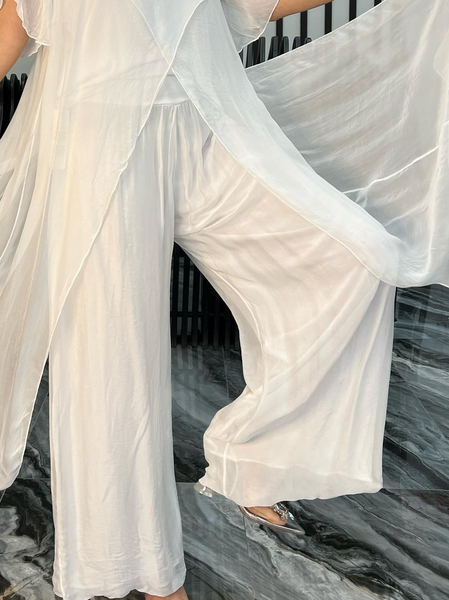 

Casual Plain Fashion Pants, White, Pants