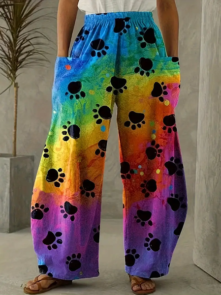 

Casual Geometric Long Pant, As picture, Pants