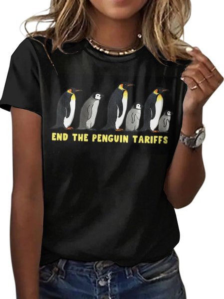 

Vintage Animal Crew Neck Short Sleeve T-shirt, Black, T-shirts
