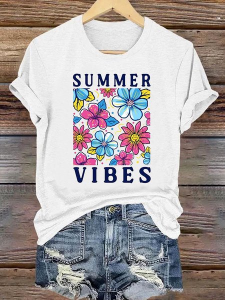 

Vintage Animal Crew Neck Short Sleeve T-shirt, White, T-shirts