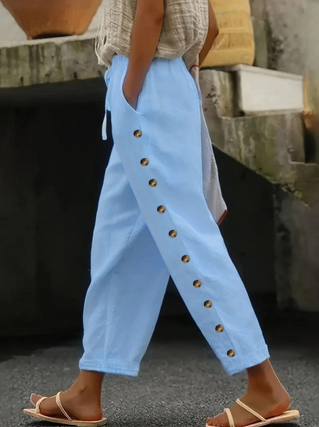 

Women's Spring Casual Pants, Blue, Pants