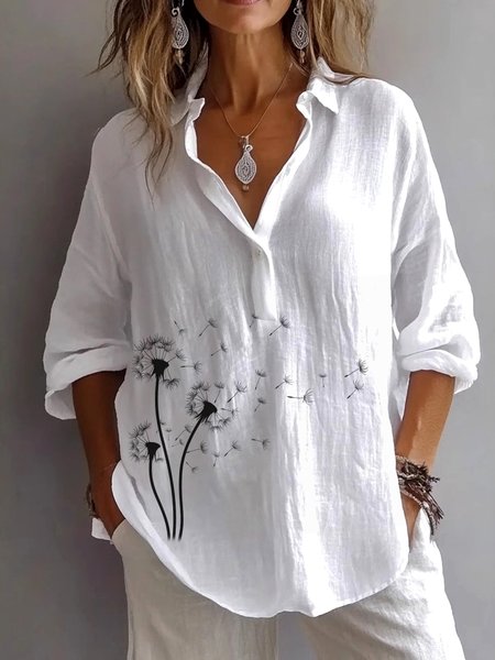 

Plain Linen Casual Regular Fit Shirt, White, Blouses & Shirts