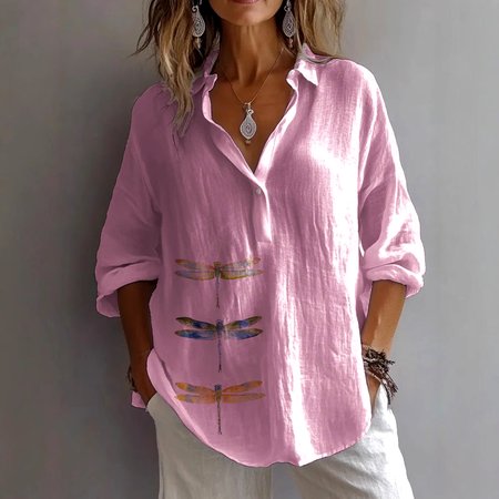 

Casual Regular Fit Plain Shirt, Pink, Blouses & Shirts