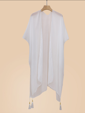 

Women Plain Summer Cover-up Casual Lightweight Cardigan, White, Cardigans