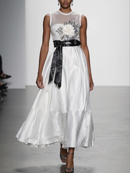 

Elegant Floral 3D Floral Midi Dress, As picture, Maxi Dresses